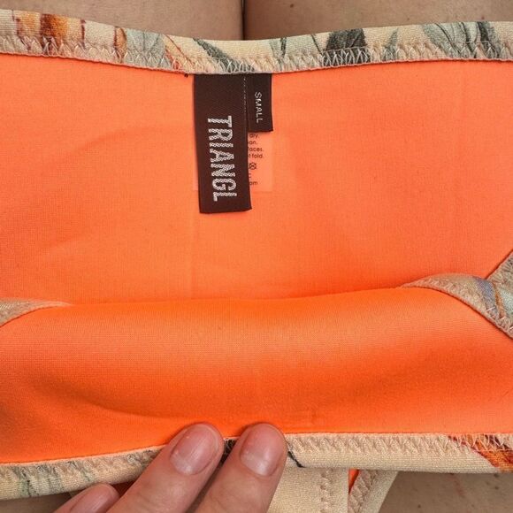 Triangl Swimwear Womens Cheeky Bikini Hipster Bottom Size S Floral Tan - Picture 2 of 8